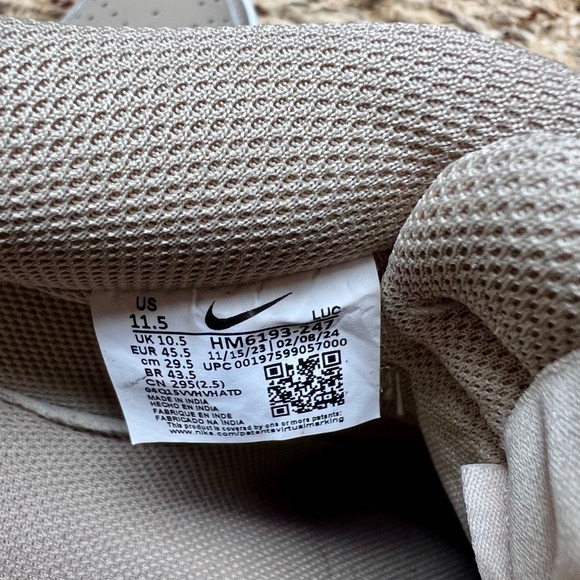 Nike Court Vision Low Mens 11.5 Khaki White Sneaker Shoes - Picture 5 of 8